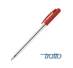 PENNA SFERA TRATTO 1 GREEN PLASTIC ROSSO CF.50 Colore Rosso