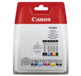 Canon Multipack cartucce inkjet blister PGI-570/CLI-571 MULTIPACK BLISTER NO SECURITY PGBK/C/M/Y/BK nero +colore 0372C004