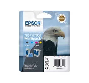 Epson Conf. 2 cartucce inkjet blister RS T007/T008 nero +colore C13T00740310