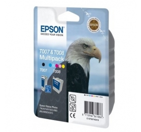 Epson Conf. 2 cartucce inkjet blister A-M T007/T008 nero +colore C13T00740330