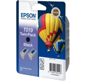 Epson Conf. 2 cartucce inkjet blister RS+RF Stylus Color T019 nero C13T01940220