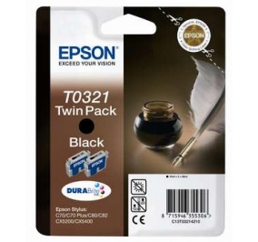 Epson Conf. 2 cartucce inkjet blister RS+RF T0321 nero C13T03214220