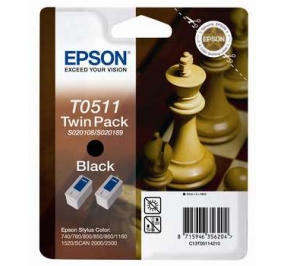 Epson Conf. 2 cartucce inkjet blister A-M STYLUS COLOR nero C13T05114230