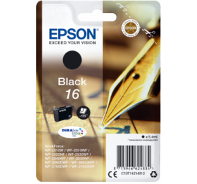 Epson Cartuccia inkjet ink pigmentato Penna e Cruciverba DuraBrite Ultra 16 nero C13T16214012