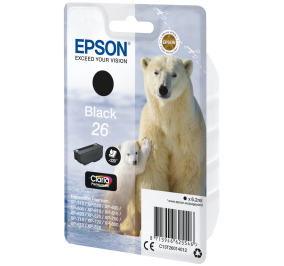 Epson Cartuccia inkjet ink pigmentato Orso polare Claria Premium 26 nero C13T26014012