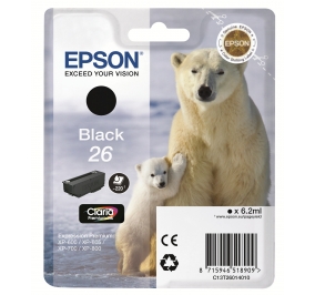 Epson Cartuccia inkjet ink pigmentato Orso polare Claria Premium 26/blister RS+AM+RF nero C13T26014020