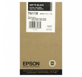 Epson Cartuccia inkjet ink pigmentato Ultrachrome T6118 nero opaco C13T611800