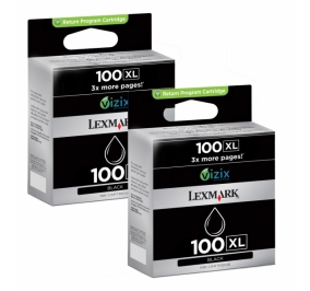 Lexmark Conf. 2 cartucce inkjet alta resa return program 100XL nero 14N0848