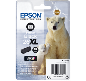 Epson Cartuccia inkjet alta capacit Orso polare Claria Premium 26XL nero fotografico C13T26314012