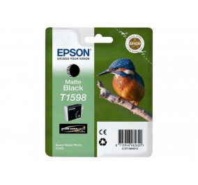 Epson Cartuccia inkjet alta resa ink pigmentato blister RS King Fisher T1598 nero opaco C13T15984010