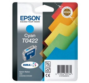 Epson Cartuccia inkjet ink pigmentato blister RS+RF DuraBrite T0422 ciano C13T04224020