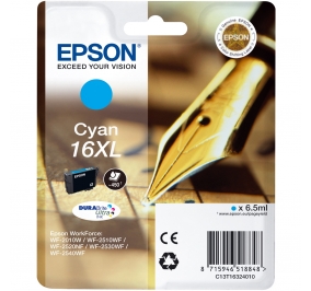 Epson Cartuccia inkjet alta capacit ink pigmentato Penna e Cruciverba DuraBrite Ultra 16XL/blister RS+AM+RF ciano C13T16324020