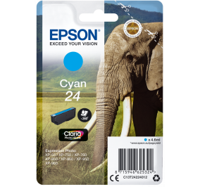 Epson Cartuccia inkjet Elefante Claria Photo HD 24 ciano C13T24224012