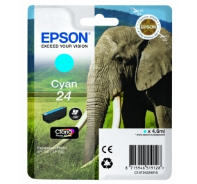 Epson Cartuccia inkjet Elefante Claria Photo HD 24/blister RS+AM+RF ciano C13T24224020