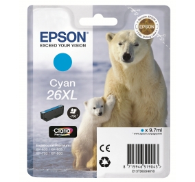 Epson Cartuccia inkjet alta capacit Orso polare Claria Premium 26XL/blister RS+AM+RF ciano C13T26324020