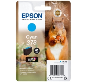 Epson Cartuccia inkjet Scoiattolo Claria Photo HD 378 ciano foto C13T37824010