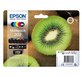Epson Conf. 5 cartucce inkjet Kiwi Claria Premium 202 n+c+m+g +nero foto C13T02E74010