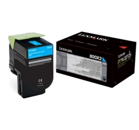 Lexmark Toner altissima resa 800X2 ciano 80C0X20
