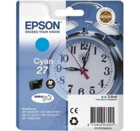 Epson Cartuccia inkjet Sveglia DuraBrite Ultra Ink 27/blister RF+AM ciano C13T27024020