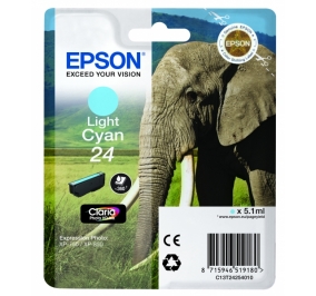 Epson Cartuccia inkjet Elefante Claria Photo HD 24/blister RS+AM+RF ciano chiaro C13T24254020