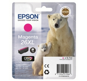 Epson Cartuccia inkjet alta capacit Orso polare Claria Premium 26XL/blister RS+AM+RF magenta C13T26334020