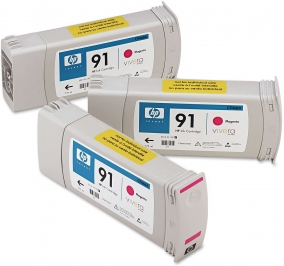 HP Conf. 3 cartucce inkjet blister 91 magenta C9484A