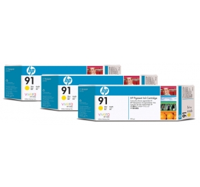 HP Conf. 3 cartucce inkjet blister 91 giallo C9485A