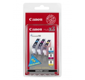 Canon Conf. 3 serbatoi inchiostro blister Chromalife 100 CLI-8 ciano+magenta+giallo 0621B029