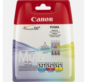 Canon Conf. 3 serbatoi inchiostro blister Chromalife 100+ CLI-521 ciano+magenta+giallo 2934B010