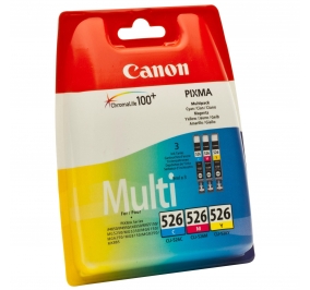Canon Conf. 3 serbatoi inchiostro blister security Chromalife 100+ CLI-526 C/M/Y ciano+magenta+giallo 4541B012