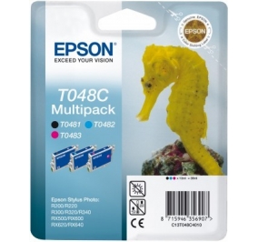 Epson Conf. 3 cartucce inkjet blister RS+RF T048C nero+ciano+magenta C13T048C4020