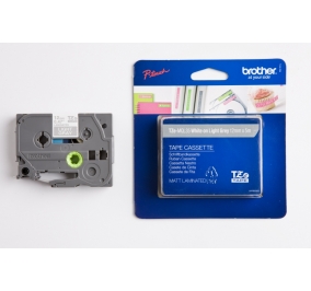 Brother Nastro laminato TZEMQL35 bianco-grigio chiaro TZEMQL35