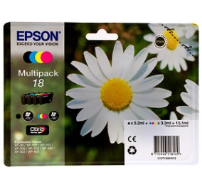 Epson Conf. 4 cartucce inkjet Margherite Claria Home 18/blister RS+AM+RF n+c+m+g C13T18064020