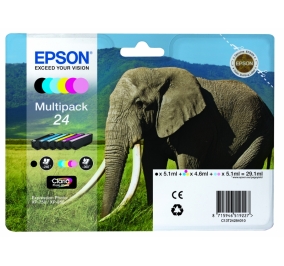 Epson Conf. 6 cartucce inkjet blister RS+AM+RF Claria Photo HD 24/ELEFANTE 6 colori C13T24284020