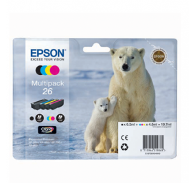 Epson Conf. 4 cartucce inkjet Orso polare Claria Premium 26 n+c+m+g C13T26164012