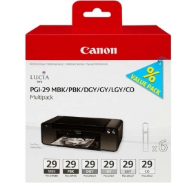 Canon Conf. 6 serbatoi inchiostro Multipack PGI-29 MBK/PBK/DGY/GY/LGY/CO 5 colori 4868B018