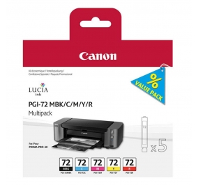 Canon Conf. 5 serbatoi inchiostro PGI-72 MBK/C/M/Y/R 5 colori 6402B009