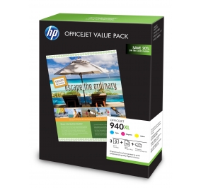 HP Cartuccia inkjet alta resa + carta foto 940XL ciano+magenta+giallo CG898AE