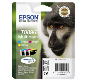 Epson Multipack cartucce inkjet Scimmia T0896/blister A-M ciano+magenta+giallo C13T08964030