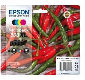 Epson Multipack cartucce inkjet alta capacit peperoncini 503XL nero+ciano+magenta+giallo C13T09R64010