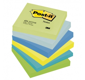POST-IT� NOTES COLORATI BEACHSIDE 654-6-BEA MM 76X76 Colore Conf. assortita