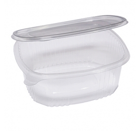 CONTENITORI OVALI IN PET CON COPERCHIO INCERNIERATO 22,5X19,2CM CUKI CF.50