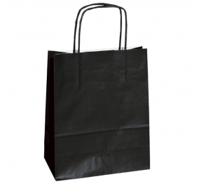 SHOPPERS CARTA KRAFT 14X9X20CM TWISTED NERO CF.25 Colore nero