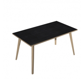 SCRIVANIA 140X80XH74,4CM ROVERE/NERO VENATO WOODY