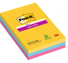 POST-IT� SUPER STICKY A RIGHE XL 4690-3SS-CARN COLORI RIO 90 MM 101X152
