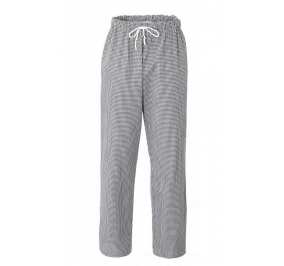 PANTALONE CUOCO PLUTONE 100% COTONE QUADRI NERO PESO 200 G/M� TG.S Colore Quadri nero