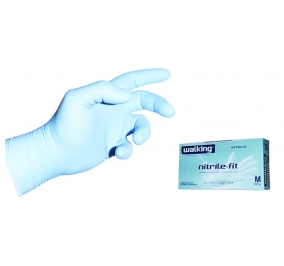 GUANTI NITRILE FIT MONOUSO AMBIDESTRO IN NITRILE LEGGERO DI COLORE BLU TG.S