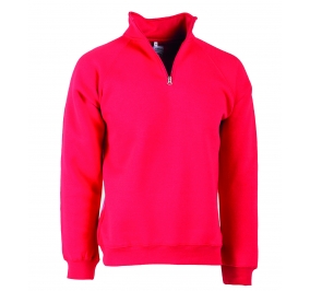 FELPA MEZZA ZIP COTONE 65% E POLIESTERE 35%, PERSO 290 GR.TG.S BIANCO Colore Bianco