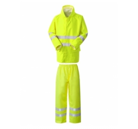 COMPLETO GIACCA E PANTALONE BREMA ALTA VISIBILIT� IN TESSUTO POLIESTERE/PVC.  270 G/M2, TG.L GIALLO Colore Giallo