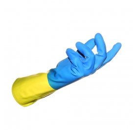 GUANTI DUO MIX 405  IN LATTICE NATURALE GIALLO, SUPERFICIE ANTISDRUCCIOLO ZIGRINATA 
SU PALMO E DITA,TG.9